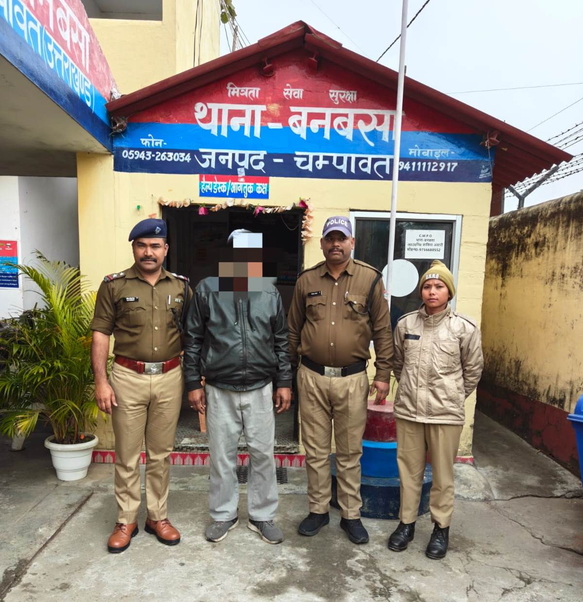 थाना बनबसा पुलिस टीम द्वारा 01 वारण्टी अभियुक्त को किया गिरफ्तार
